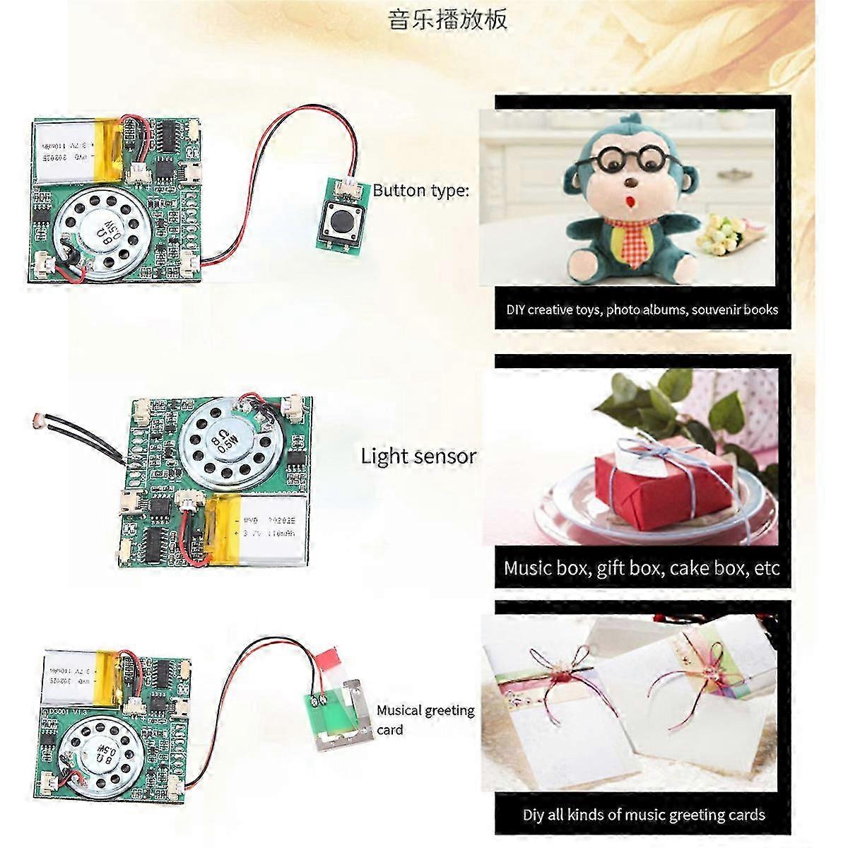 2025 USB Recording Music Module Greeting Card, light control