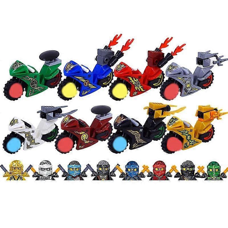 8Stk Motorcycle Set Minifigures Ninja Mini Figures Blocks Toy