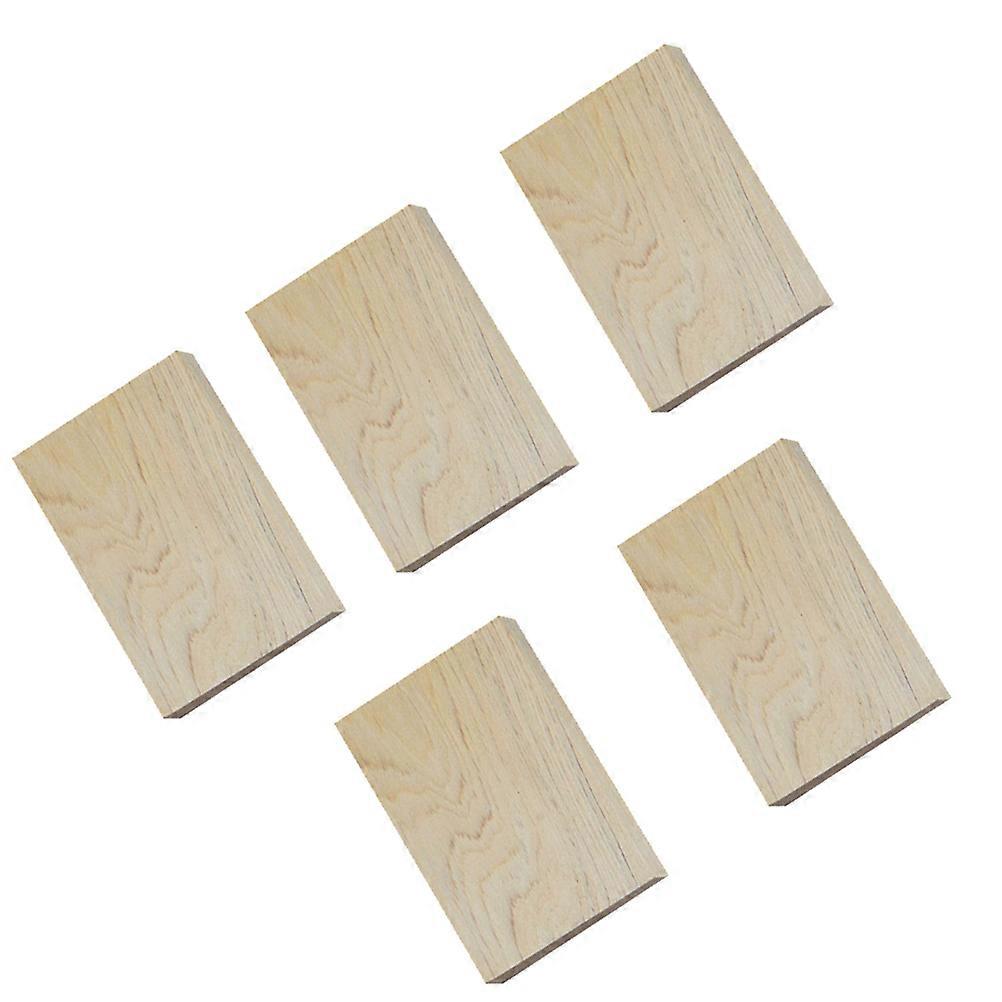 Light Yellow Rectangular Craft Wood Block Wood Block for DIY 5Pcs
