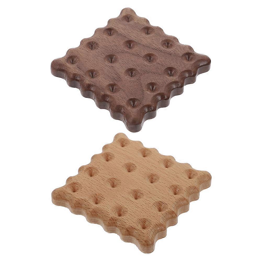 Wooden Coasters Heat-Proof Function 2Pcs Cup Cushions for Home Use