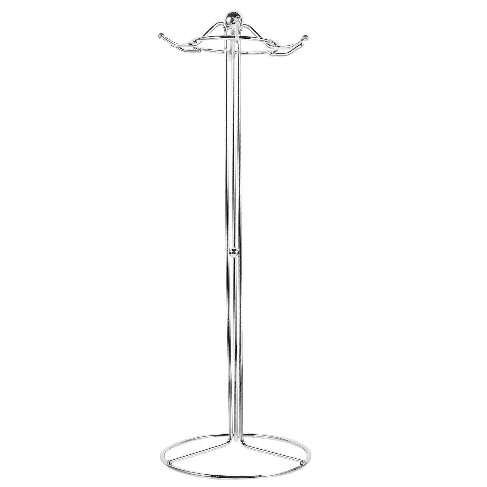 Spatula Hanger Iron Kitchen Rack for Hanging with 6 Hooks Round Shelf