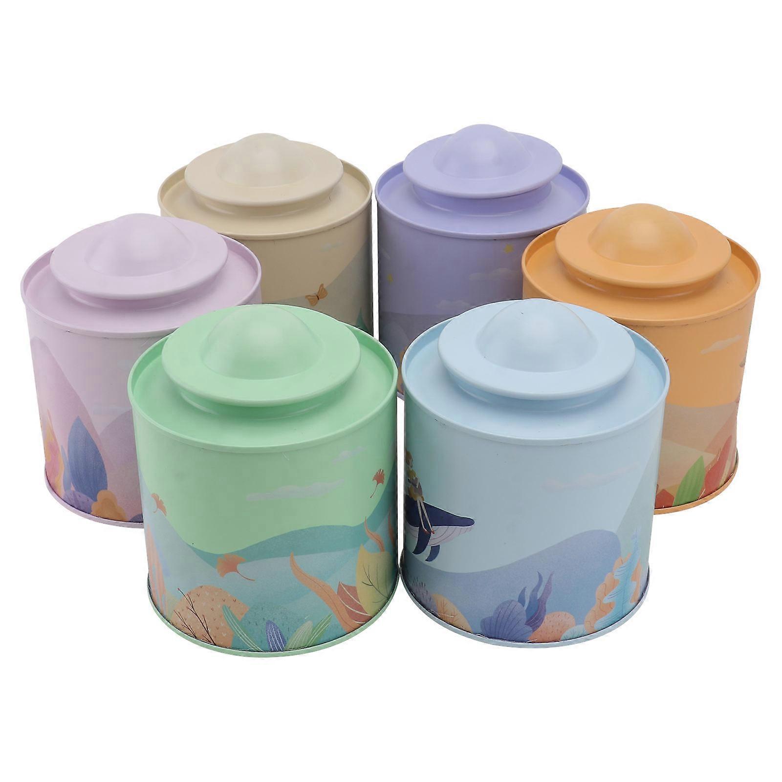 Tea Canister Tinplate Container for Storage Use 12Pcs Assorted Color