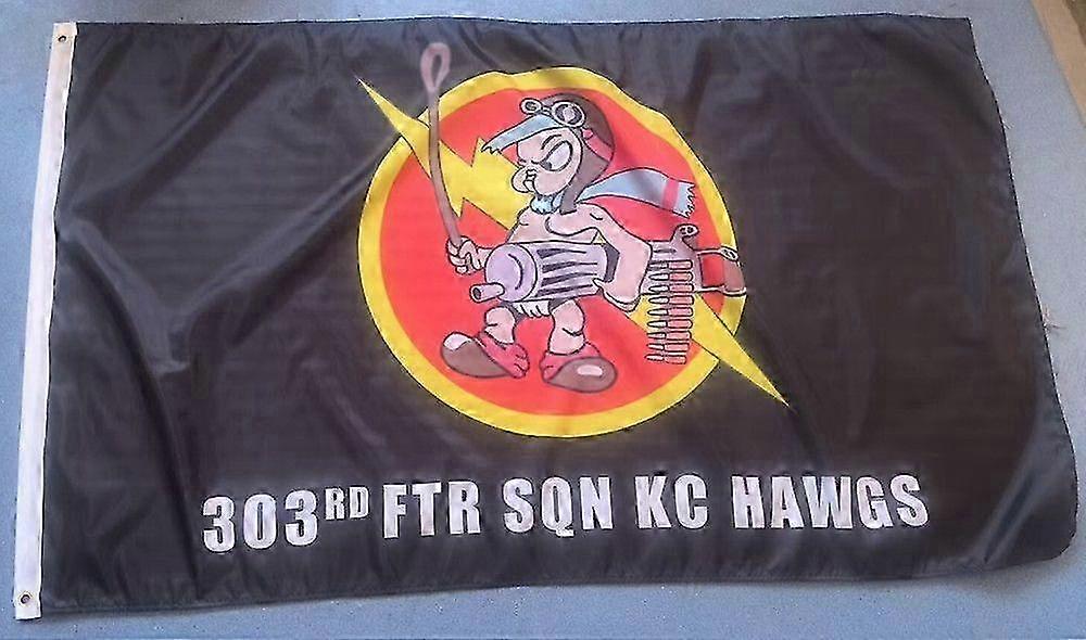 Usaf 303rd Fighter Squadron Kc Hawgs Single-sided Flag Banner