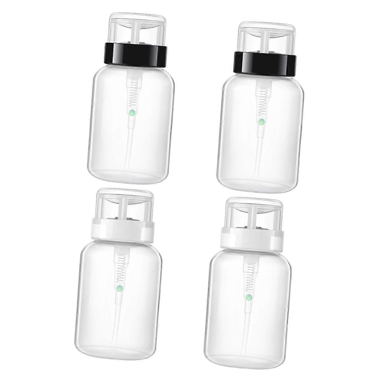 4pcs Lockable Nail Polish Remover Pump Bottles with Precise OneHand Dispensing for Salon Use