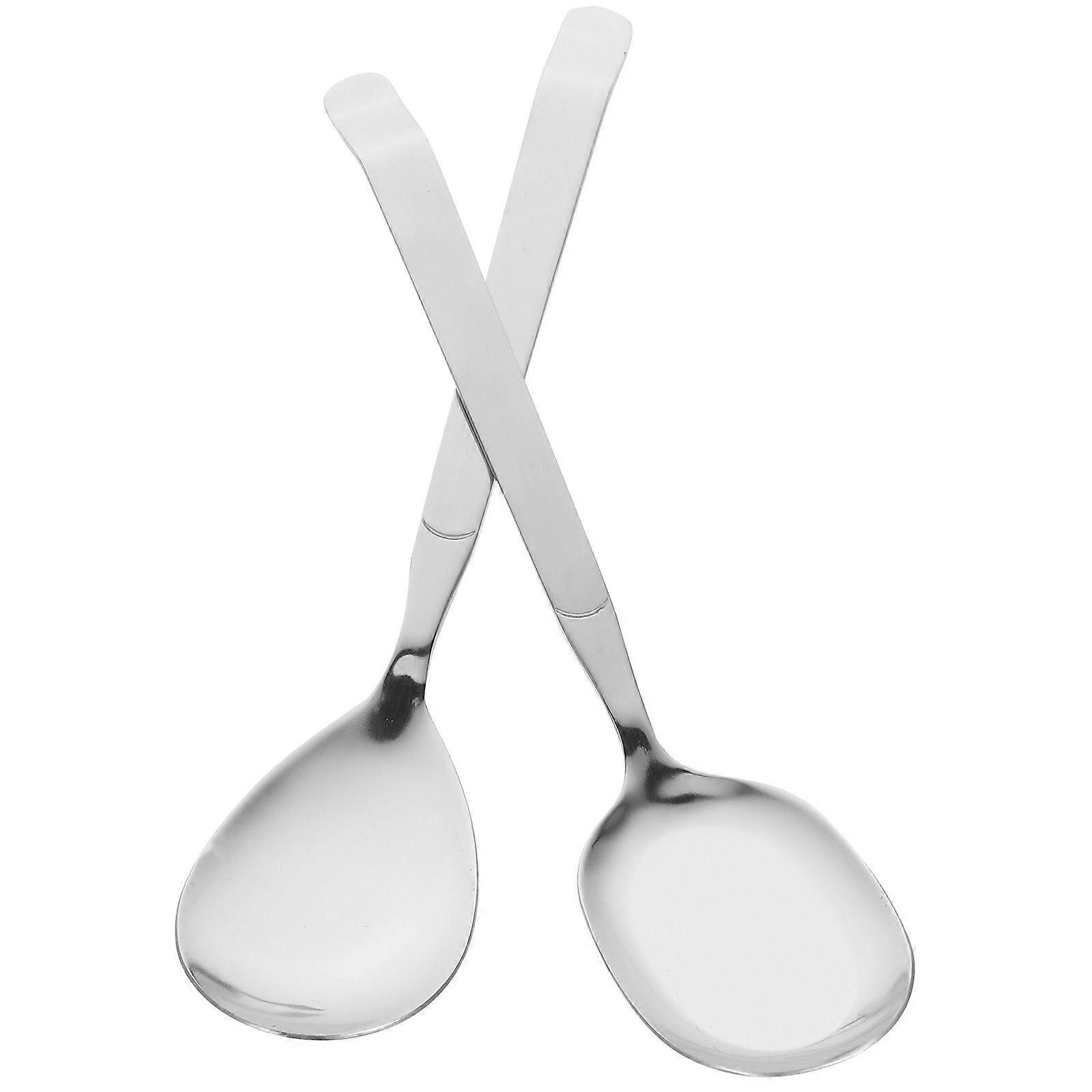 2pcs Large Stainless Steel Spoon Kitchen Serving Spoon Banquet Serving Spoon Buffet Spoon