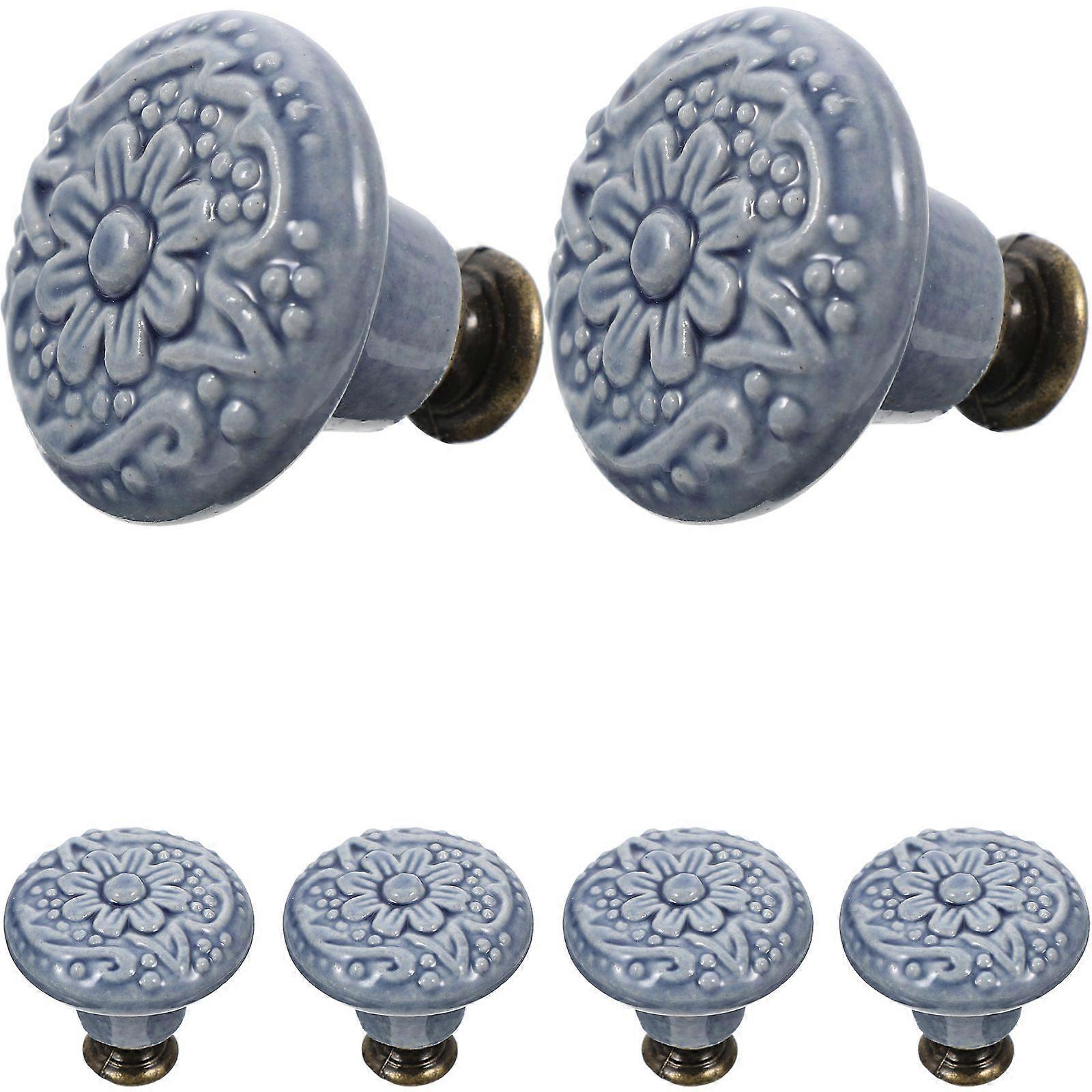 6pcs Ceramic Cabinet Drawer Knobs Decorative Knobs Ceramic Knobs for Drawer Dressers