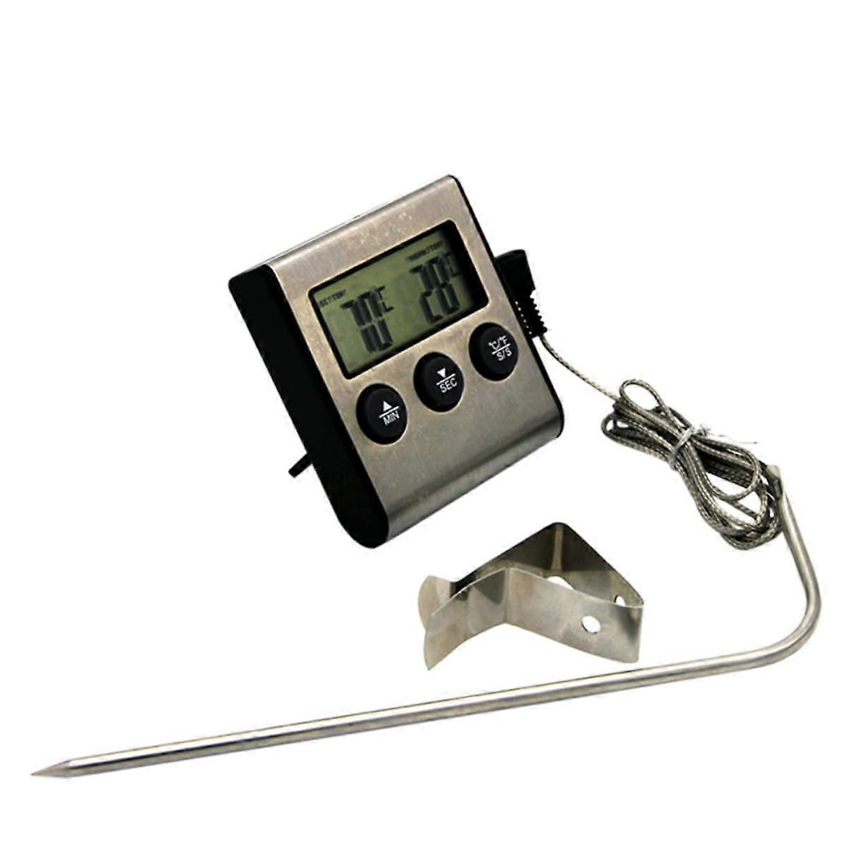Digital Meat Thermometer with Clip Instant Read for BBQ Oven Grilling Baking Accurate Cooking