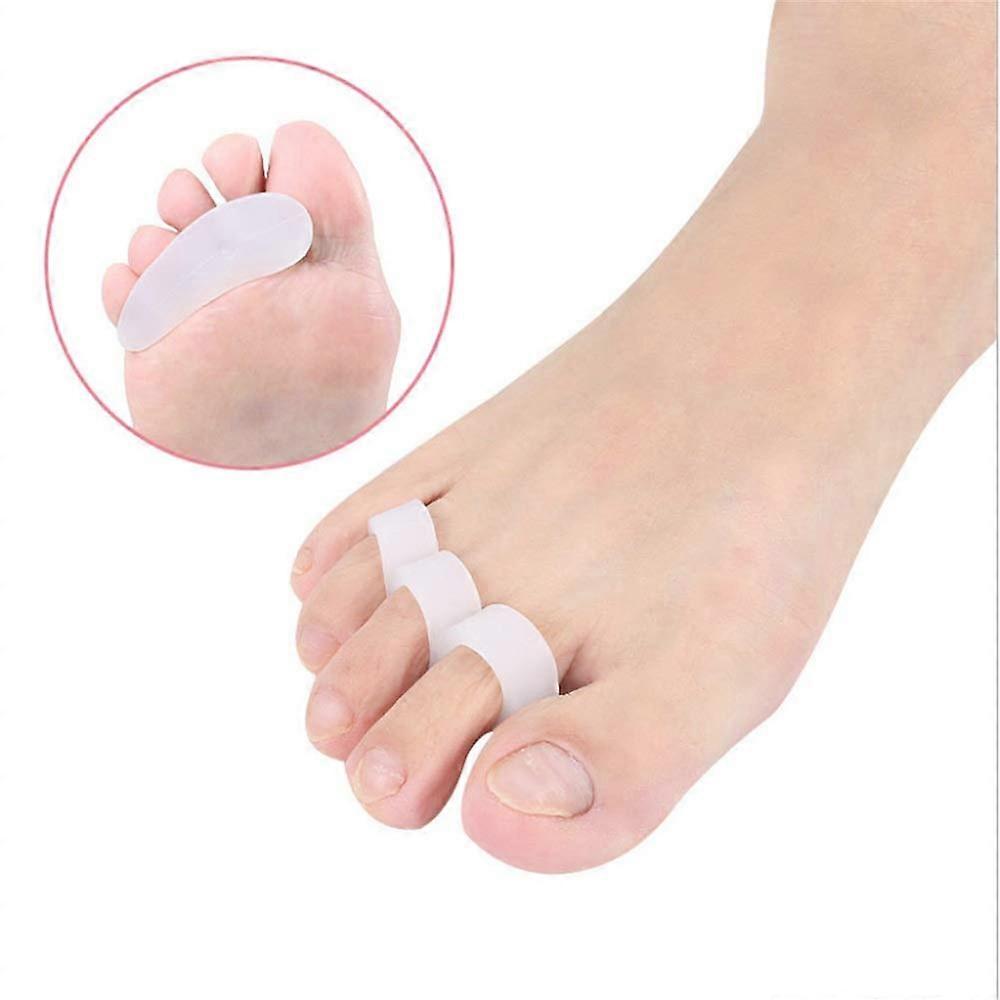 Toe Separators 10 Pack Gel Bunion Corrector Spacers for Toe Alignment and Hammer Toe Relief White