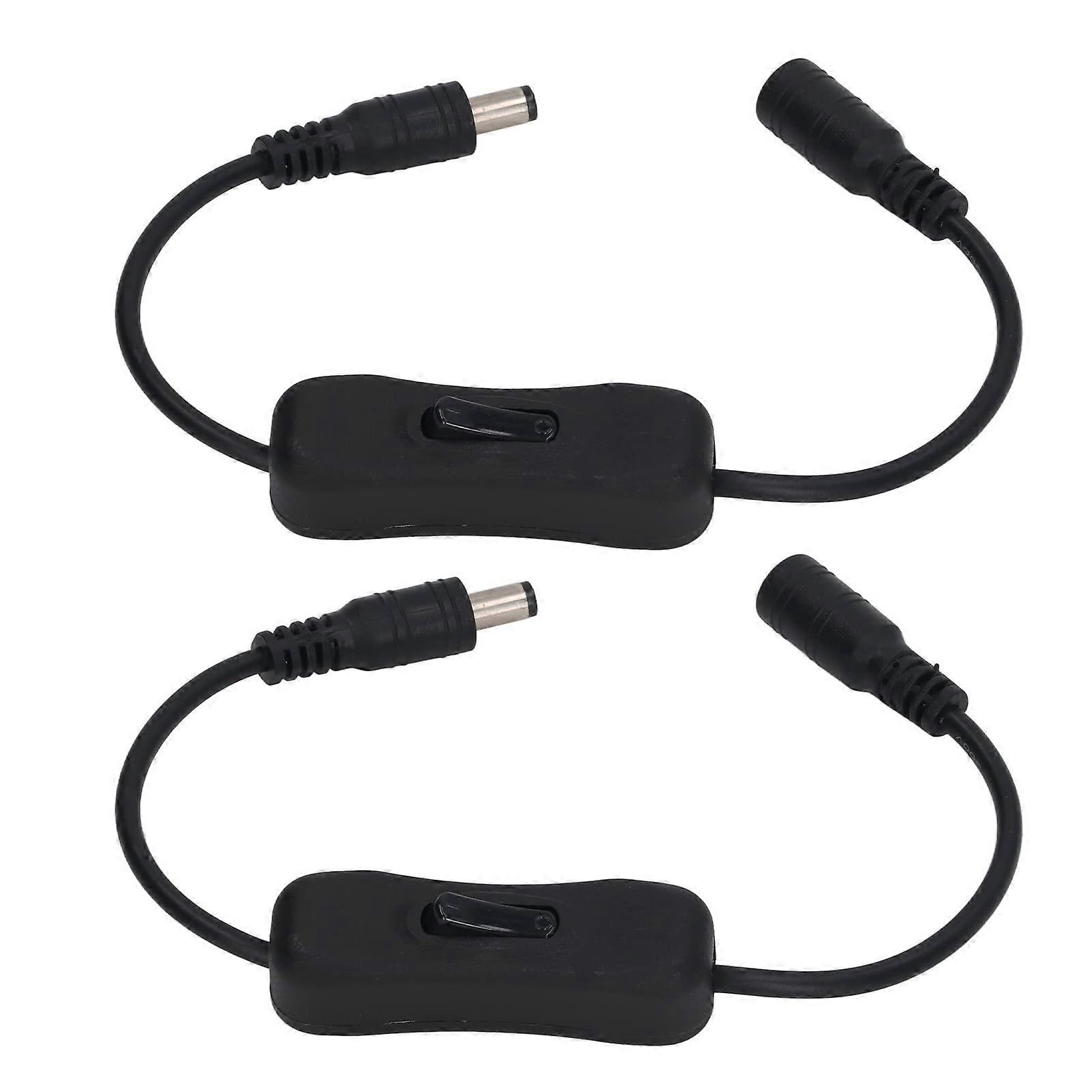 2Pcs Manual Inline DC Power Switch Cable for LED Strip Lights and Electronics with Easy On/Off