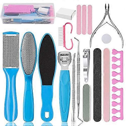 Professional Stainless Steel Pedicure Kit with RustResistant Tools in Compact Leather Case