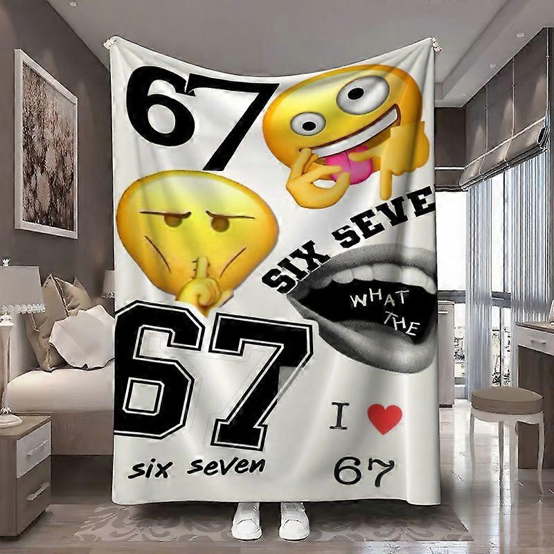 67 Fun Numbers Digital Print Flannel Blanket  Ultra
