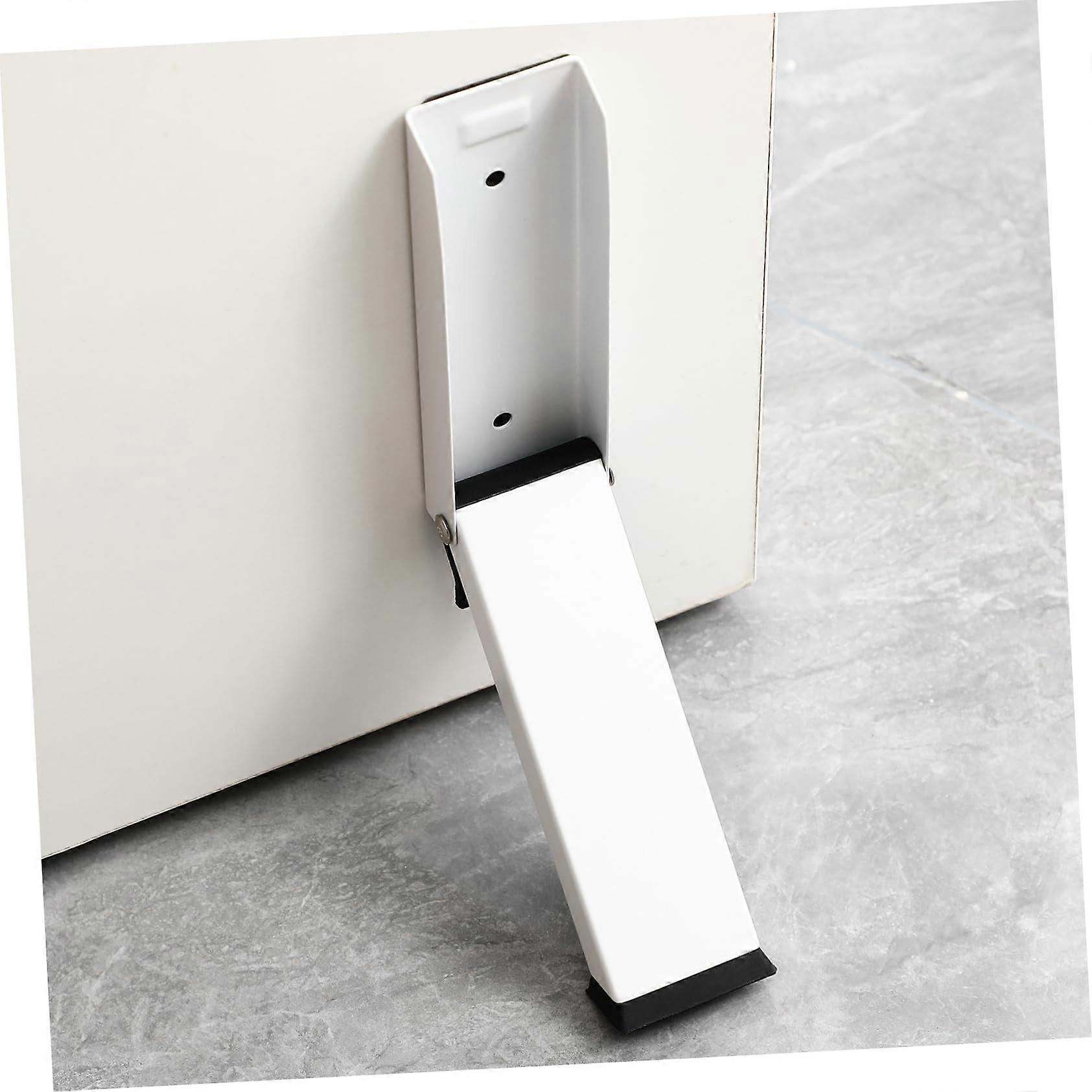 White Adhesive NoDrill Kickdown Door Stopper for Durable Universal Door Protection