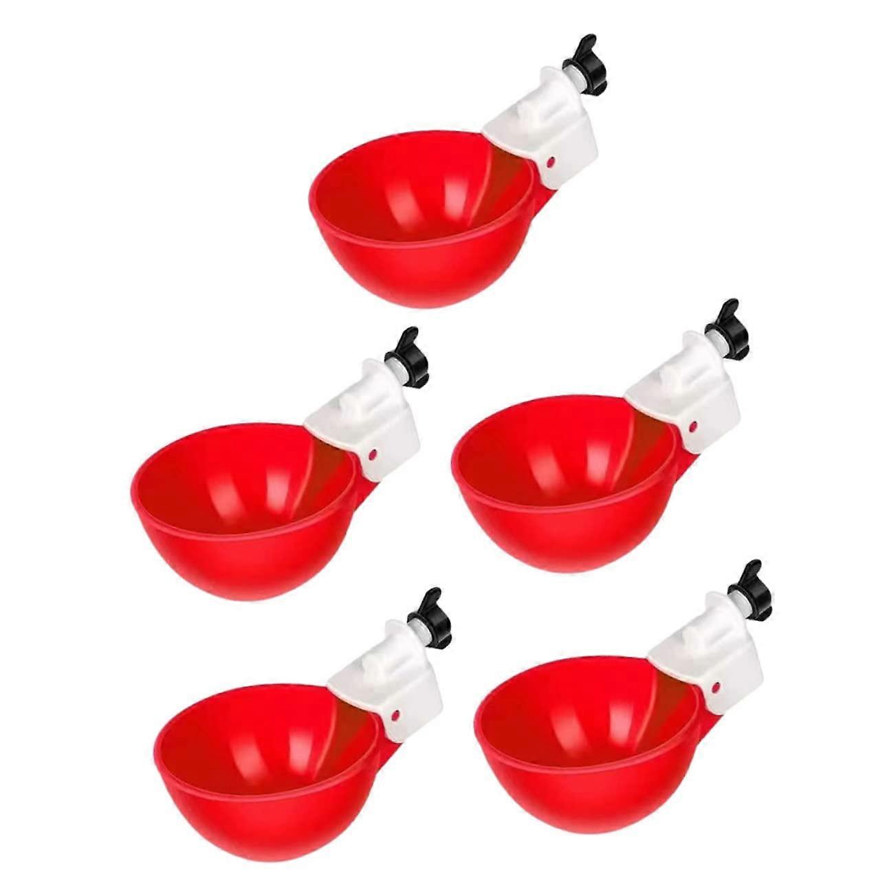 5pcs Automatic Chicken Waterer with Easy Clean Cups, Plastic Poultry Water Feeder for Backyard Use