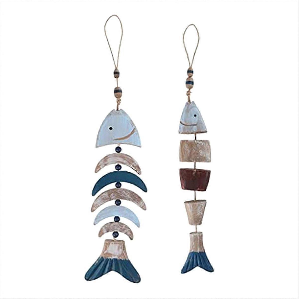 Fish Decor, Hanging Fish Chime, for Nautical Theme, Lake House, 2PCS