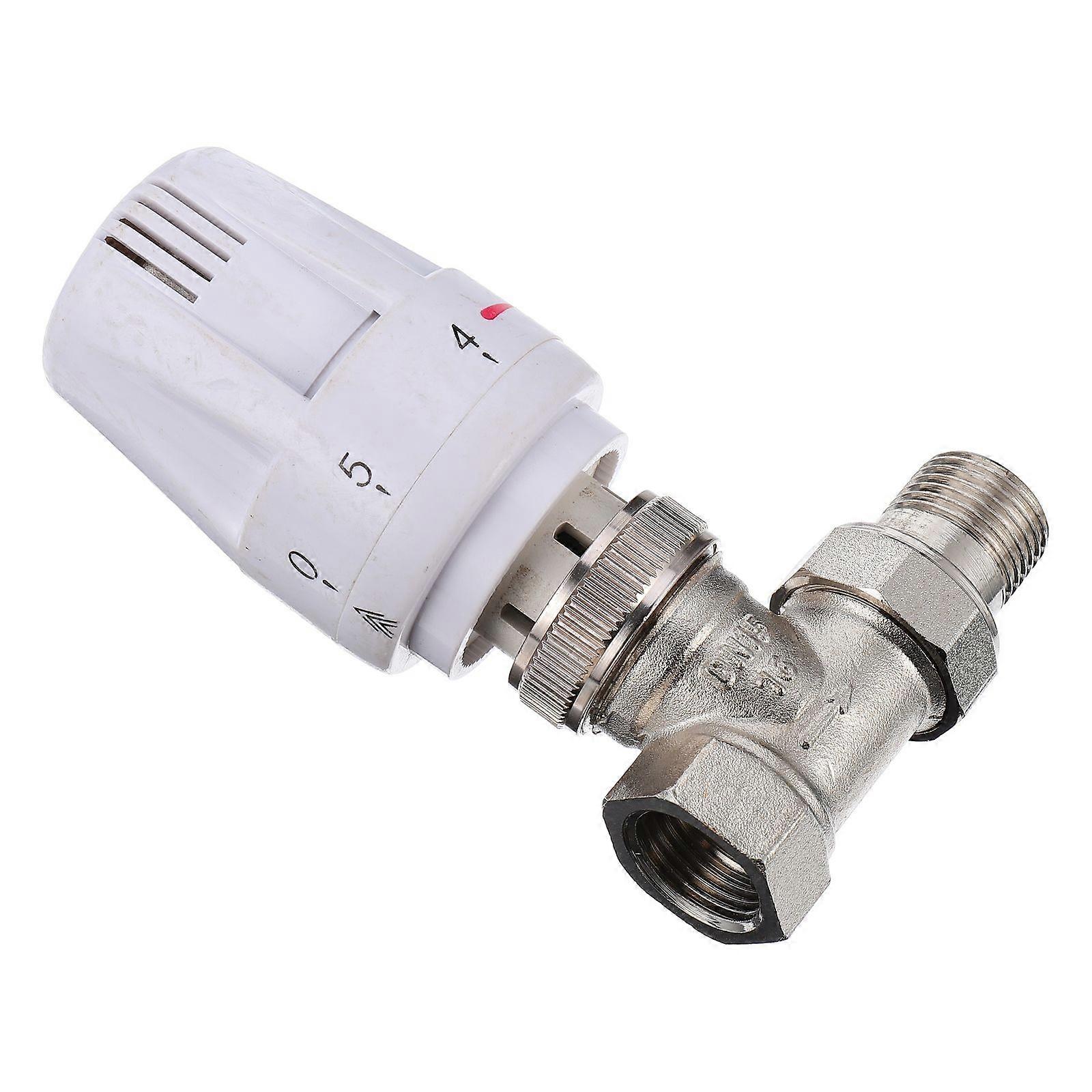 Radiator Angle Valve Self-Adjustable Radiator For Room Temperature Regulation Brass 1Pack