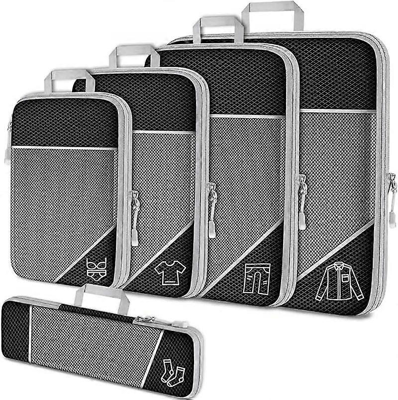 Ultralight compression storage bags, black, 5-pack
