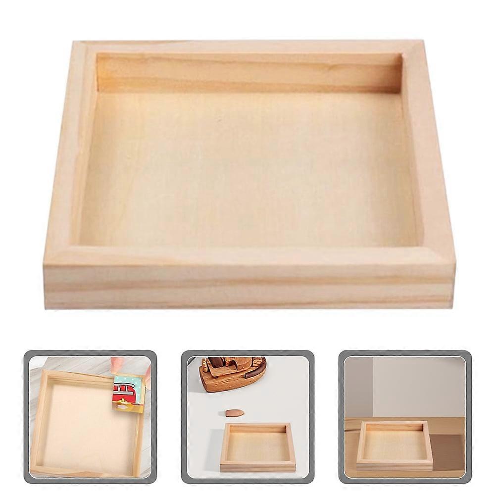 1Pack Square Wooden Tray for Puzzle Storage Beige Rectangular Elegant