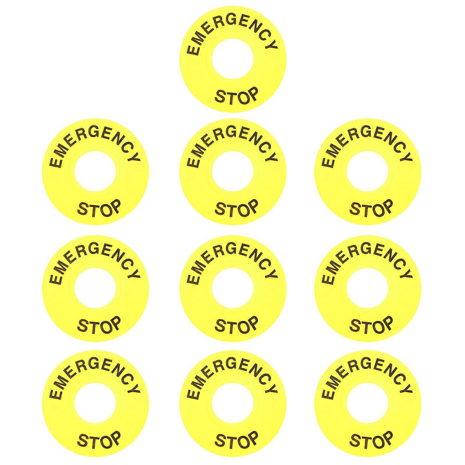 Durable Push Button Emergency Stop Sign Ring for Switch 10Pcs