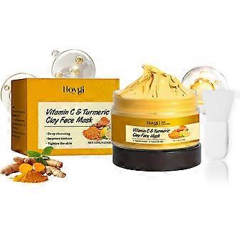 Hoygi Turmeric Cleaning Compound Clay Mask Hydrating And Firming Cleansing Jingtou Pores Facial Skin Daub-Type Clay Mask