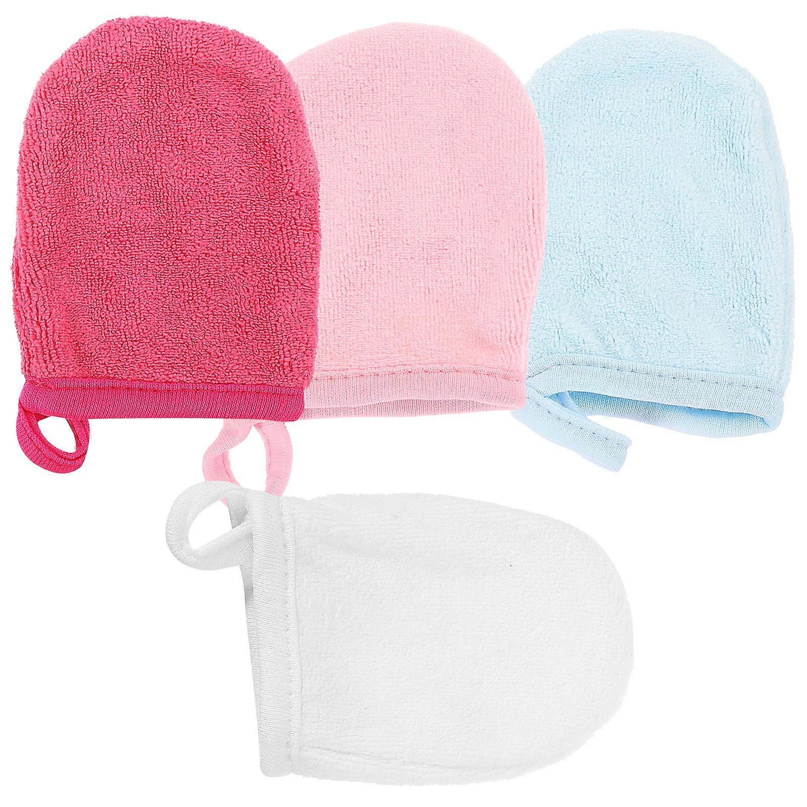 Microfiber Face Cleaning Gloves for Makeup Removal 4Pcs Reusable Set