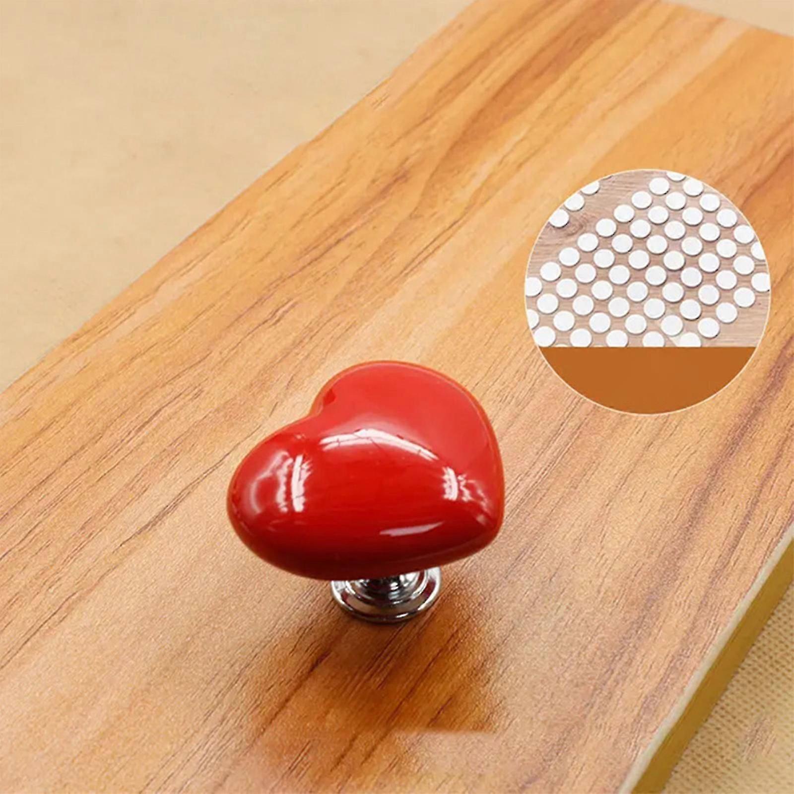 2pcs Ceramic Cabinet Knobs Drawer Knobs, Heart Shaped Dresser Knobs Cute Kitchen Cabinet Pull Handles, Cabinet Decorative Knobs
