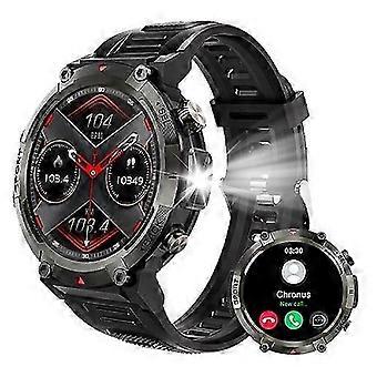 Rugged Military Smartwatch 1.45'' HD, Bluetooth Calls, 110+ Sports, Heart Rate, Black