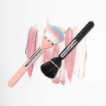 2Pcs Blush børster Travel Size Powder Brush Rosa Black Makeup Brush