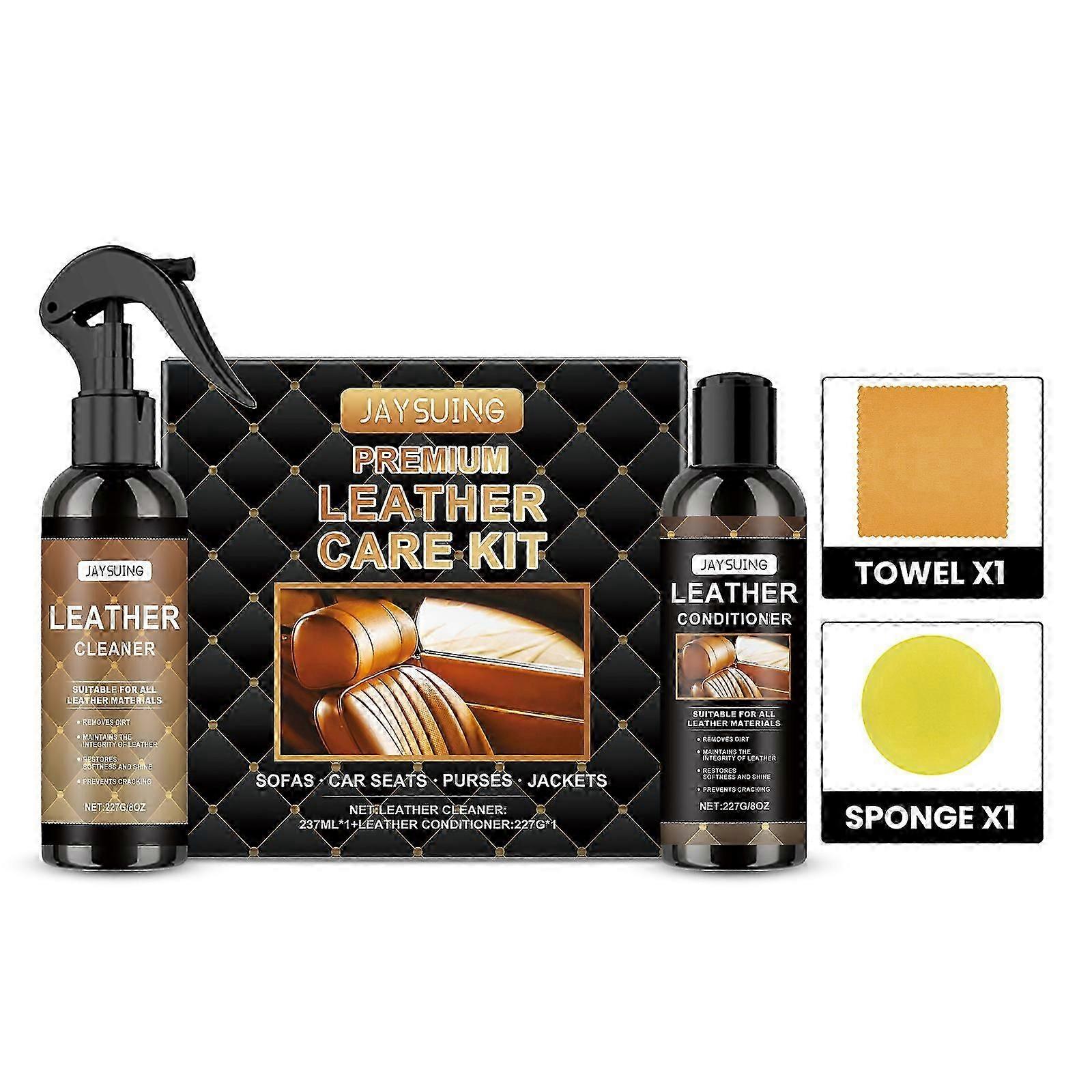 Leather Care Set for Sofas, Shoes & Bags - Deep Cleaning & Maintenance Kit