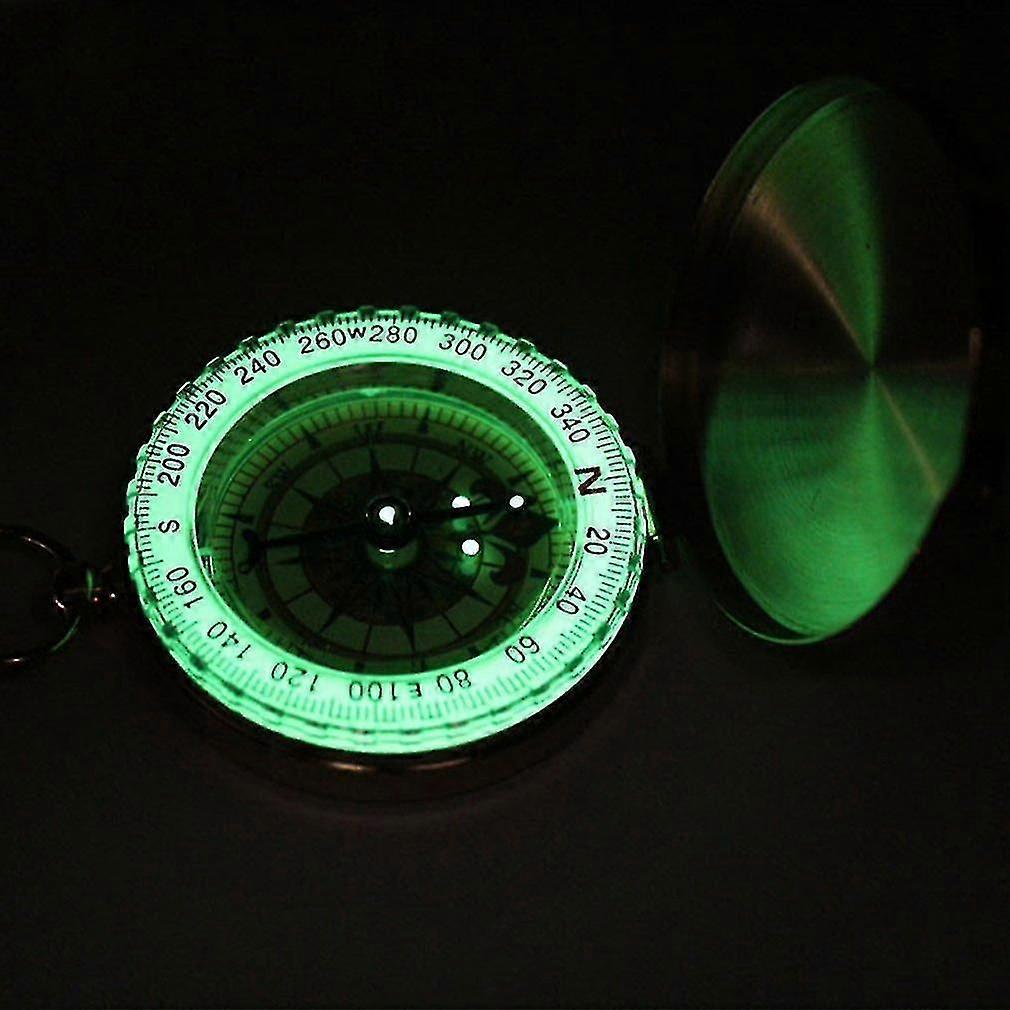 Portable Outdoor Multifunctional Luminous Compass Key Buckle Type Copper