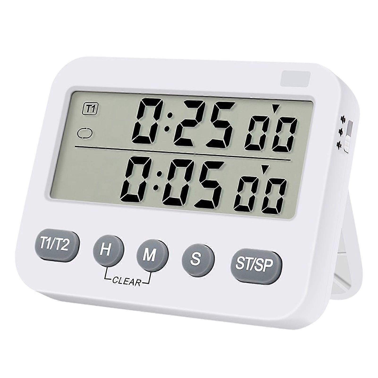 Dual Digital Timer Convenient Battery Powered Timer Memory Function Time Management Tool for Home Kitchen Sturdy Jikaixiang