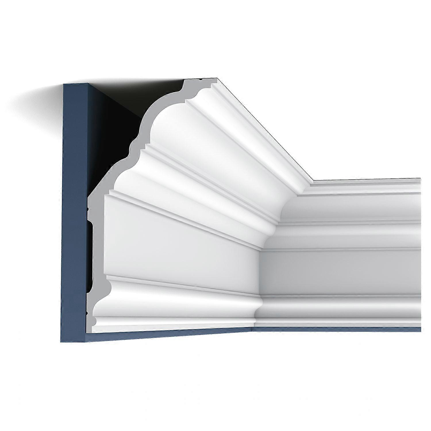 Orac Decor 1 x Cornija moldagem C340 LUXXUS branco Purotouch® pré-preparado leve, resistente, dimensionalmente estável