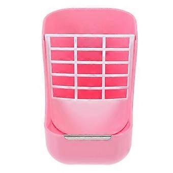 Kleine hooi-voerbak voor huisdieren, roze plastic voerbak voor konijnen, 1 stuk