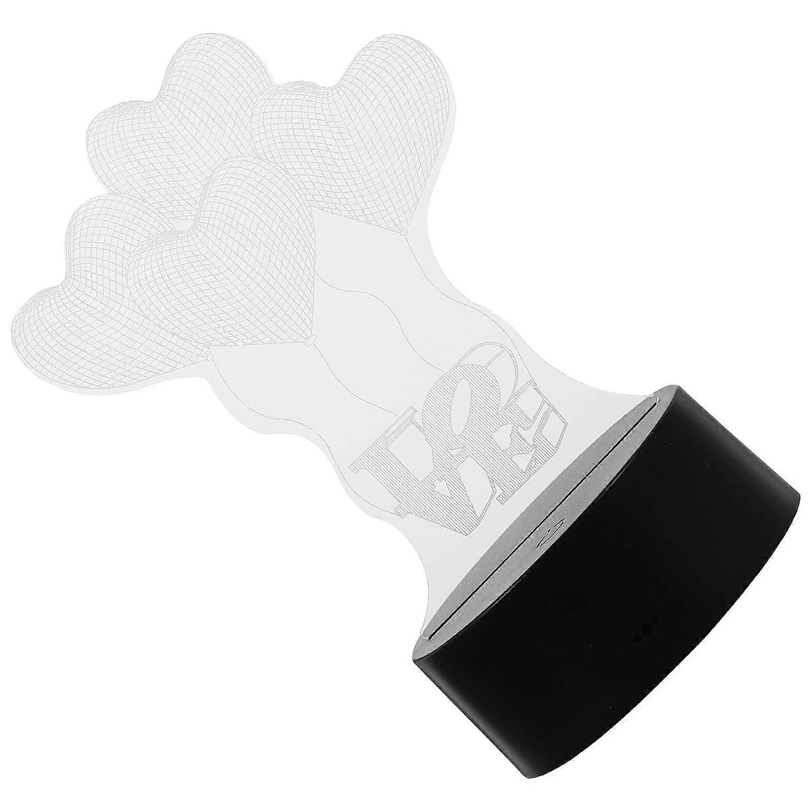 3D Lamp Visual Light Effect Touch Switch Colors Changes Night Light (Four Love Heart)