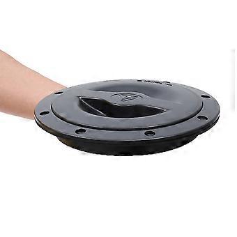 6" ABS Hatch Cover Deck Plate with Red Cat Bag for Kayak Boat Fishing Rigging (Black) Black