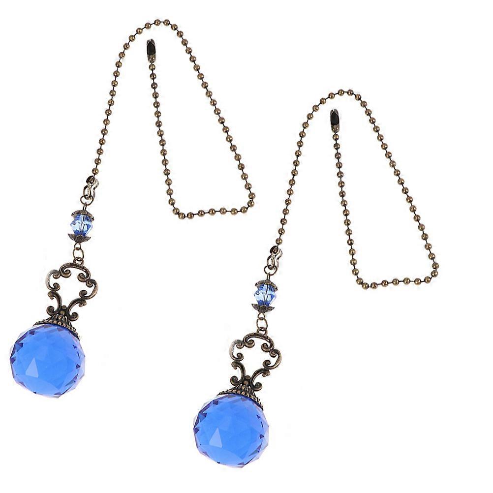 2Pcs Crystal Ball Light Pendant Ceiling Fan Pull Chain Creative Light Accessory