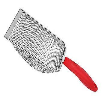 Stainless Steel Cat Litter Scoop Mesh Sifter & Metal Residue Shovel for Litter Box