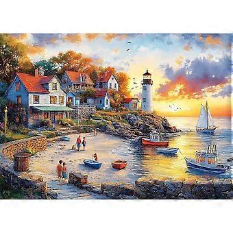 Fall Seaside Puzzle Fishing Village Jigsaw Puzzles CYQL-1309