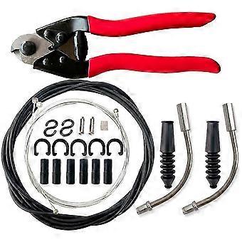 Schwarzes Universal-Schaltzuggehäuse-Kit für Fahrräder, inklusive Kabelschneider, Schaltzug und Bremszug