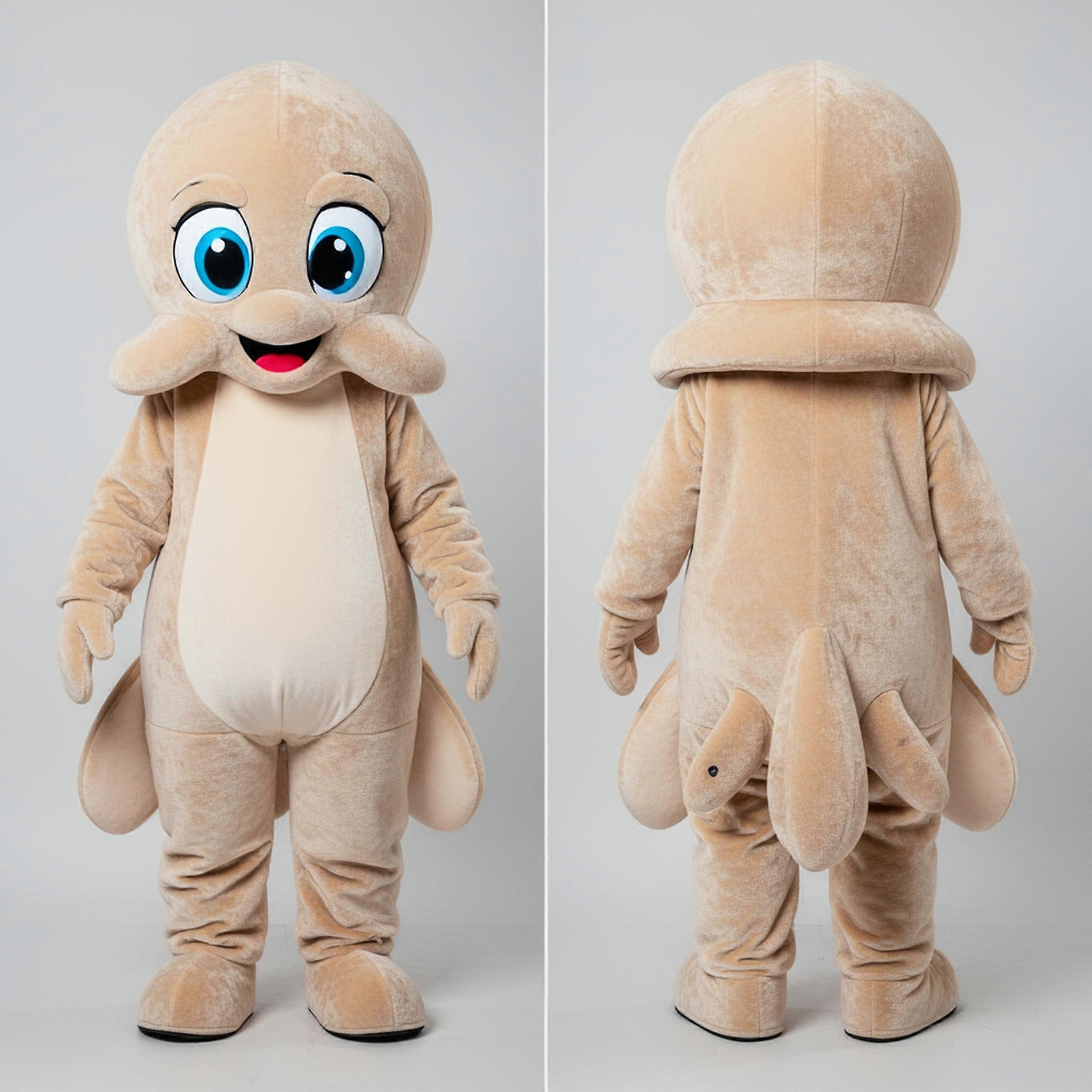 MASTICOT Beige Velvety Squid Mascot