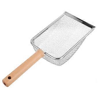 Metal Cat Litter with Wooden Handle for Pet Cleaning