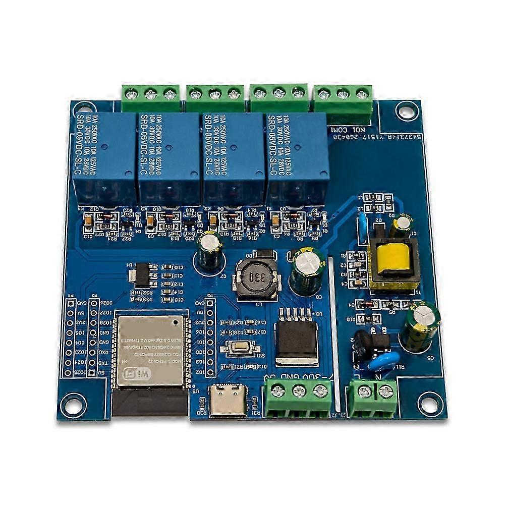 ESP32-C5 4-CH Relay Module WiFi 6+Bluetooth AC/DC Powered Wireless Smart Home IoT Development Board