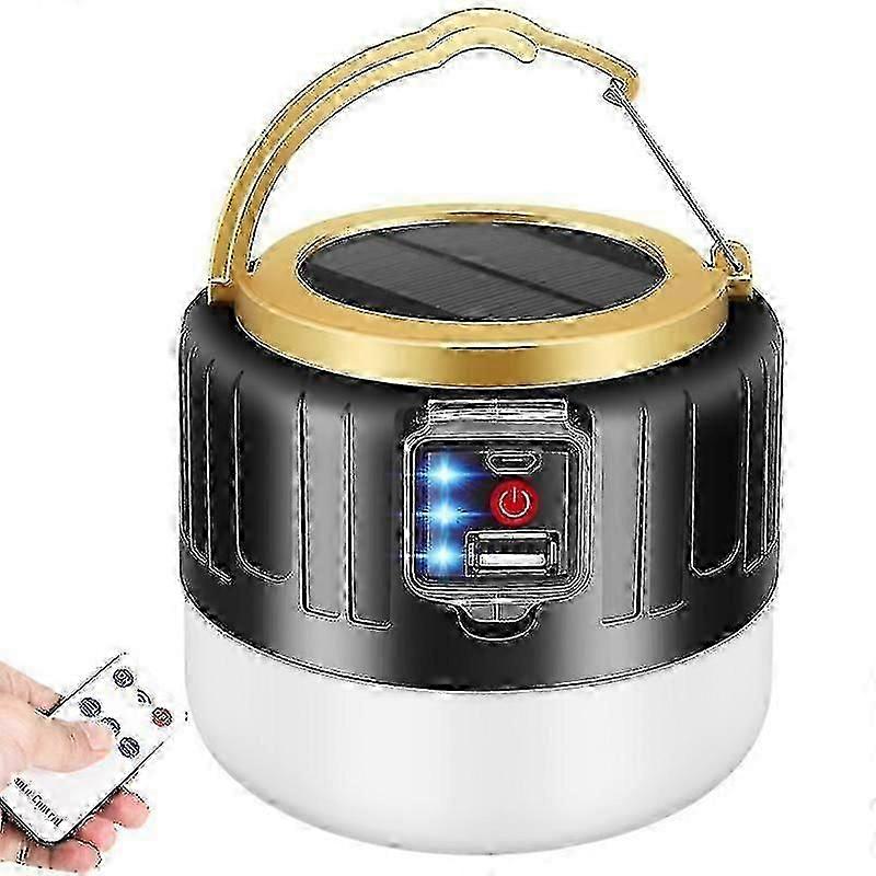 Lampe de camping solaire rechargeable avec télécommande d'urgence