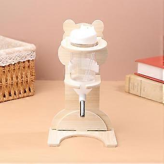 2Pcs Set Hamster Ball Water Bottle Rack Vertical Water Bottle Solid Wood Bracket Flower Branch Mouse Water Dispenser