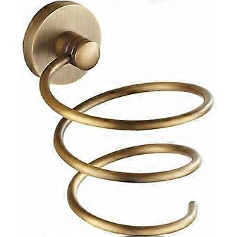 Classic Brushed Brass Hair Dryer Holder, Hair Dryer Storage Rack, Well-Designed Wall Mounted European Style, Bathroom Accessories - Retro, Antique Cop