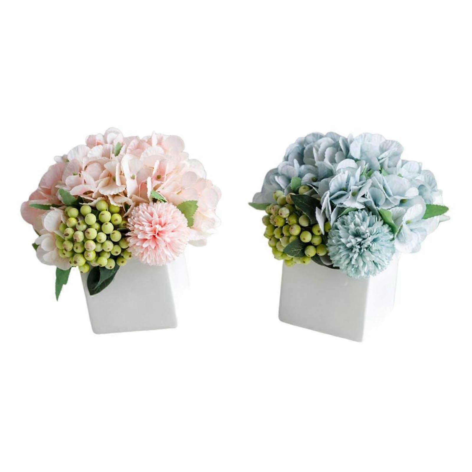 2x Artificial Silk Flowers Hydrangea Wedding Centerpieces