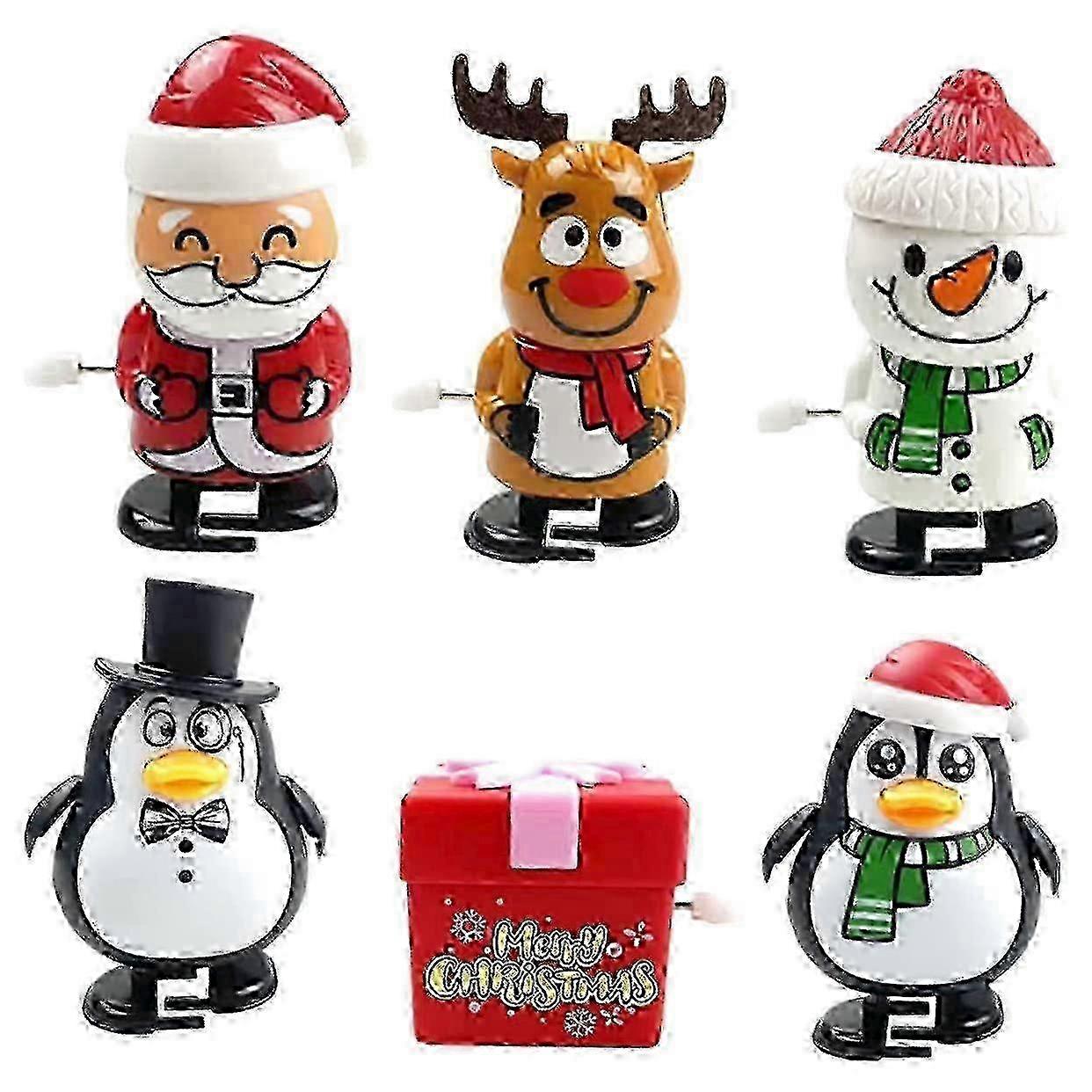 6pcs Festive Wind-Up Santa