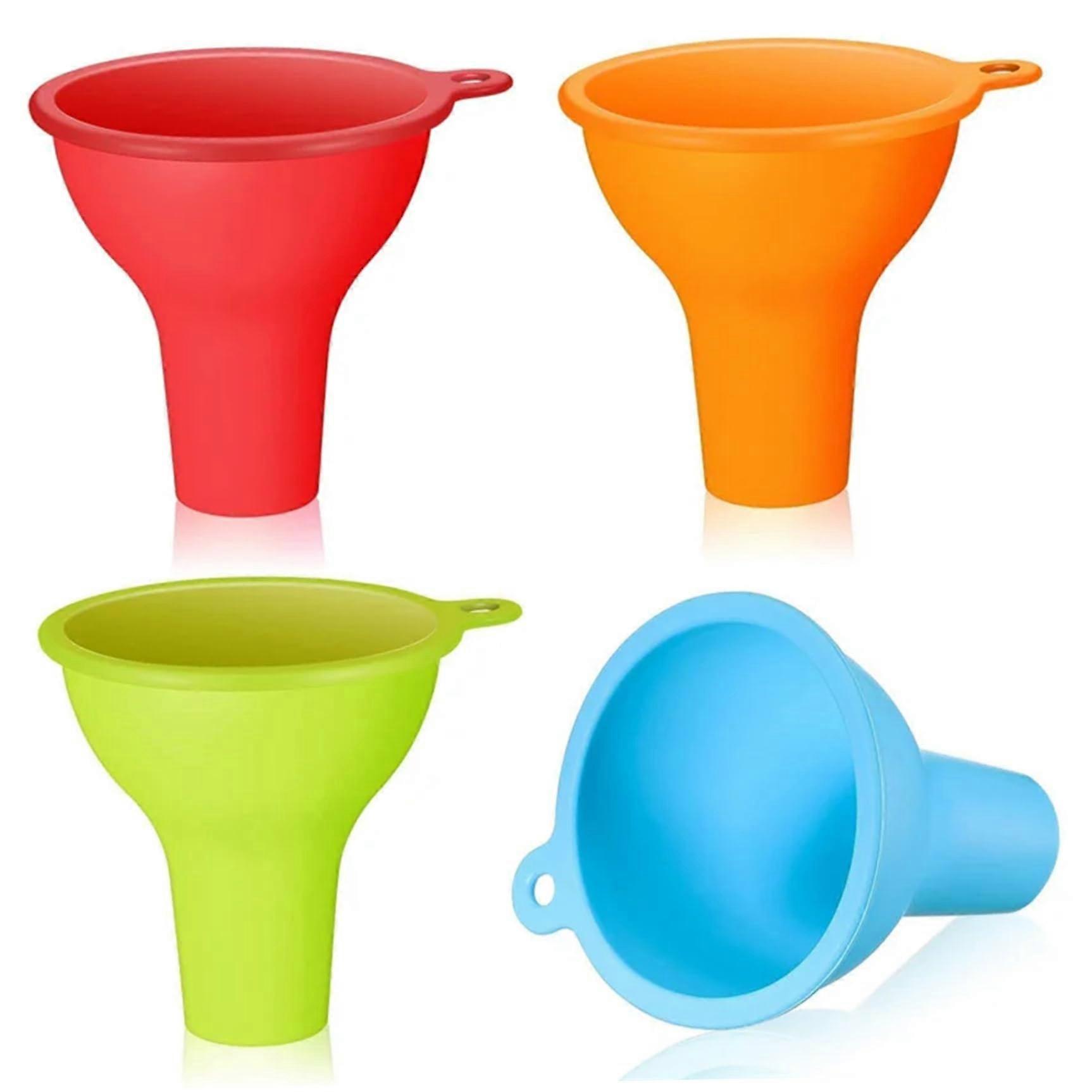 Collapsible Silicone Funnel Set 4pc