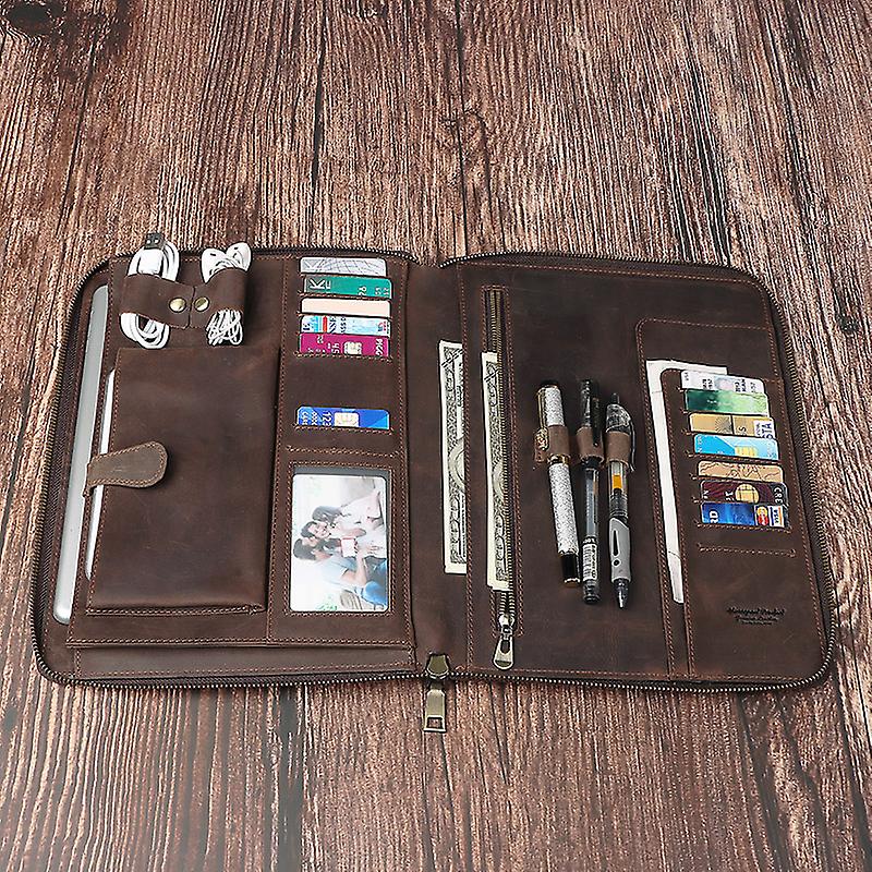 حقيبة جلد البقر الرجعية باد حالة قدرة الرجال حقائب اليد الهاتف جيب التخزين حامل سستة