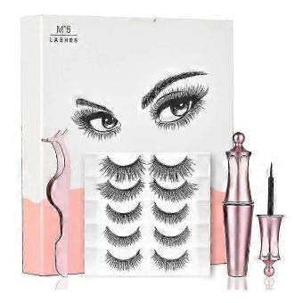 5 Pairs Magnetic Eyelashes With Magnetic Eyeliner And Eyelash Kit-SSZFV