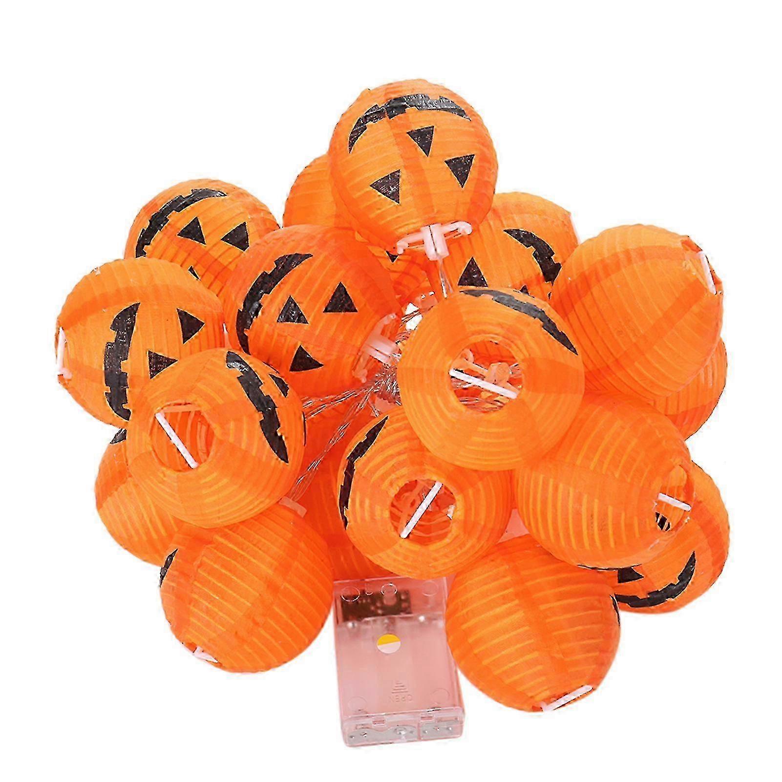 3 Meters/9.8ft 20leds Pumkin Design String Lantern Light Constant Bright& Flash 2 Lighting Modes 3 * Aa Cell Operated For Halloween Party Home Decorat